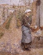 Camille Pissarro, woman washing dishes